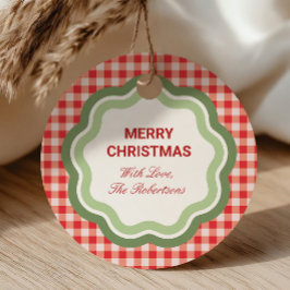 Persoonlijke Kerst Kado Kerstdagen Rode Gingham Kl Bedankjes Labels