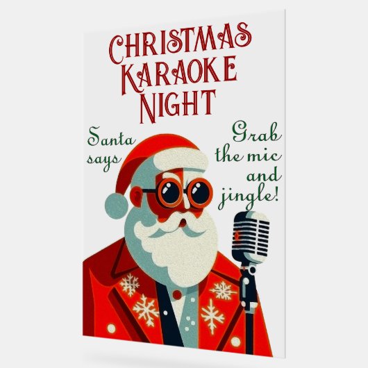 Persoonlijke Kerst Karaoke Avond Acryl Bord (Hoek)
