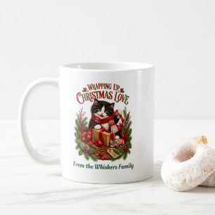 Persoonlijke kerst kat cadeau verpakkingsmok koffiemok