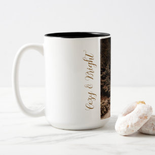 Persoonlijke kerst koffiemok met naam tweekleurige koffiemok