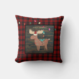 Persoonlijke Kerst MOOSE Buffalo Plaid voor Kinder Kussen