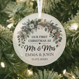 Persoonlijke Kerst Onze Eerste Kerst Als Mijnheer Glas Ornament