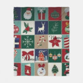 Persoonlijke Kerst Patchwork Fleece Deken w (Voorkant)