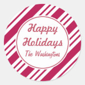 Persoonlijke Kerst Pepermunt Vakantie Stickers (Voorkant)