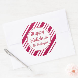 Persoonlijke Kerst Pepermunt Vakantie Stickers