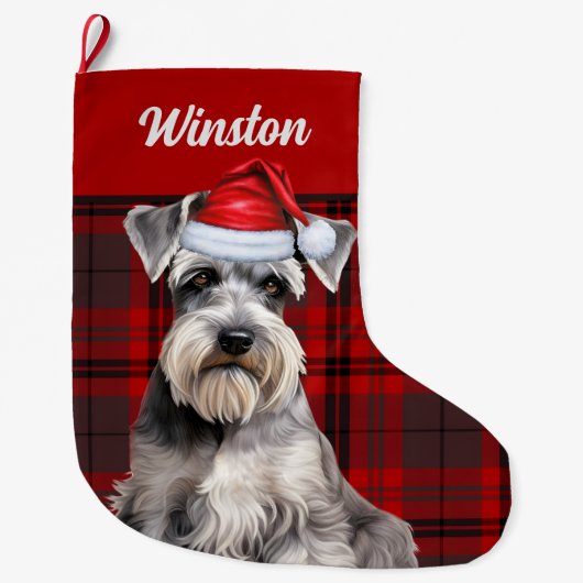 Persoonlijke Kerst Plaid met Mopshond Grote Kerstsok (Voorkant)
