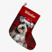 Persoonlijke Kerst Plaid met Mopshond Grote Kerstsok (Voorkant (Hangend))