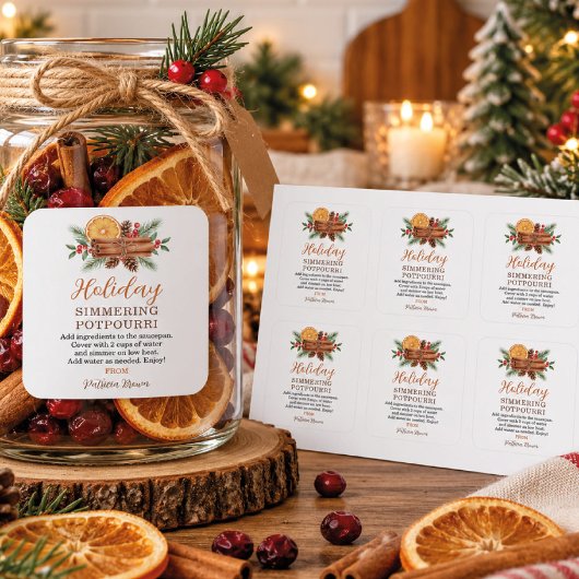 Persoonlijke Kerst Potpourri Vierkante Sticker