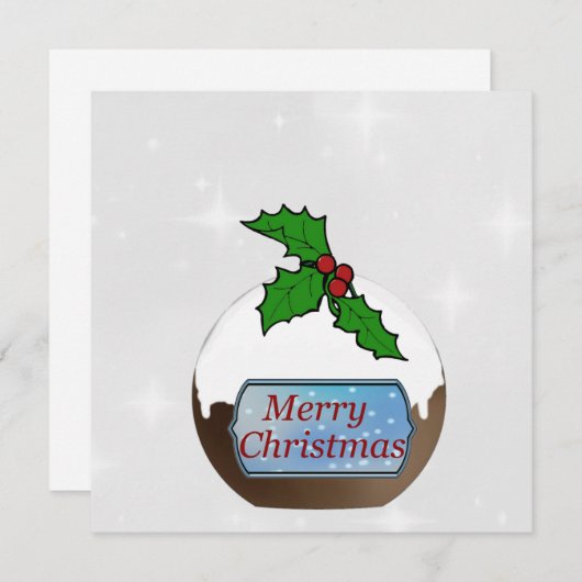 Persoonlijke Kerst Pudding Kaart  (Voorkant / Achterkant)
