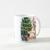 Persoonlijke Kerst Reindeer Aangepaste Naam Koffiemok (Voorkant rechts)