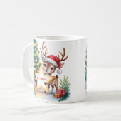 Persoonlijke Kerst Reindeer Aangepaste Naam Koffiemok (Voorkant links)