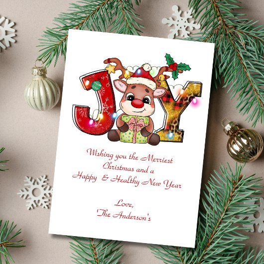 Persoonlijke Kerst Reindeer Kerstkaart