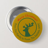 Persoonlijke Kerst Reindeer Ronde Button 7,6 Cm (Voorkant /achterkant)