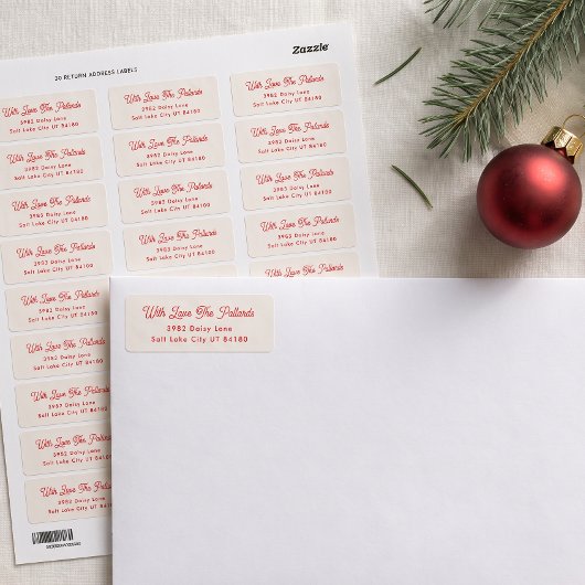 Persoonlijke kerst retouradresstickers voor het ge etiket