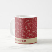 Persoonlijke Kerst Rode Joy Script Naam Koffiemok (Voorkant links)
