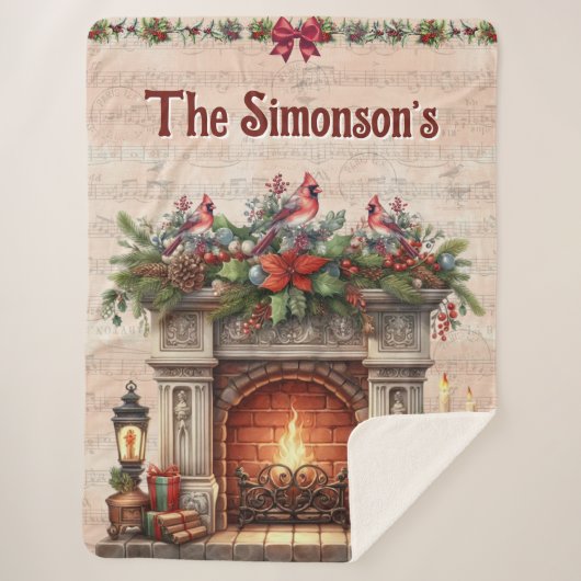Persoonlijke Kerst Sherpa Deken (Voorkant)