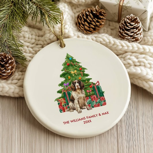 Persoonlijke Kerst Spaniel Hond Keramisch Ornament