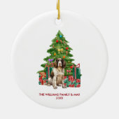 Persoonlijke Kerst Spaniel Hond Keramisch Ornament (Achterkant)