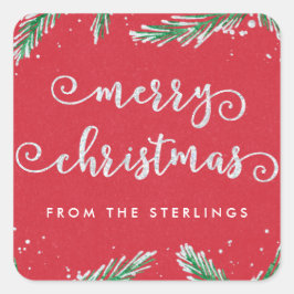 Persoonlijke Kerst stickers rood | Glitter Kijk