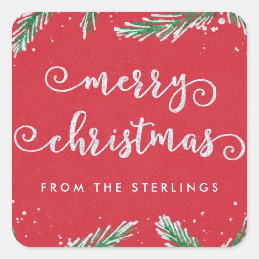 Persoonlijke Kerst stickers rood | Glitter Kijk (Voorkant)