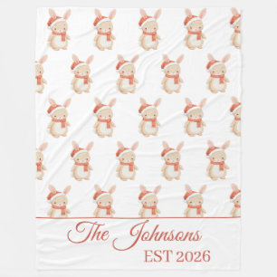 Persoonlijke Kerst-teddybeer Fleece Deken