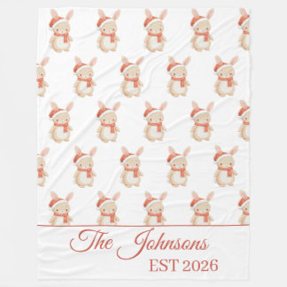Persoonlijke Kerst-teddybeer Fleece Deken
