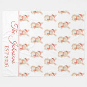 Persoonlijke Kerst-teddybeer Fleece Deken (Voorkant (Horizontaal))