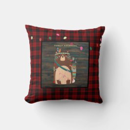 Persoonlijke Kerst Tribale Beer Buffalo Plaid voor Kussen