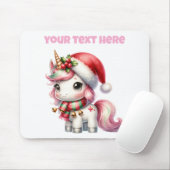 Persoonlijke Kerst-Unicorn-Muismat Muismat (Met muis)