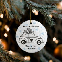 Persoonlijke kerst-verlovingsornament, op maat gem