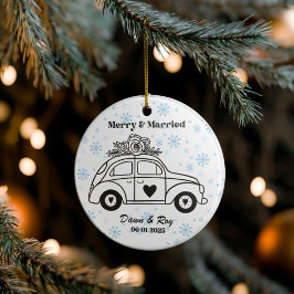 Persoonlijke kerst-verlovingsornament, op maat gem keramisch ornament