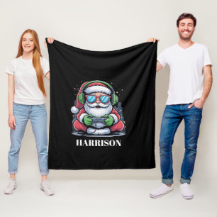 Persoonlijke Kerst Video Game Santa Kerstmis Fleece Deken