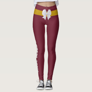 Persoonlijke Kerst Vintage Bourgondiërood Gouden S Leggings