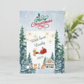 Persoonlijke kerst voor de familie feestdagenkaart (Staand voorkant)