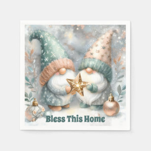 Persoonlijke Kerst Winter Kabouter Zegen Dit Huis Servet