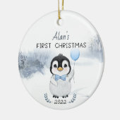 Persoonlijke kerstbaby keramisch ornament (Links)