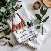 Persoonlijke Kerstbakdame met Kat Theedoek