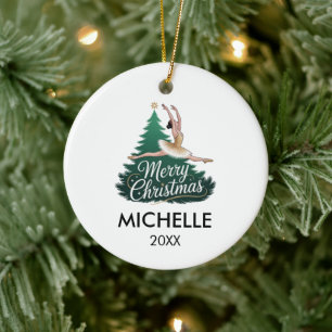 Persoonlijke Kerstbal ballet Ballerina danseres    Keramisch Ornament