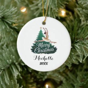 Persoonlijke Kerstbal ballet Ballerina danseres    Keramisch Ornament