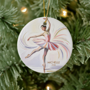 Persoonlijke Kerstbal ballet Ballerina danseres    Keramisch Ornament