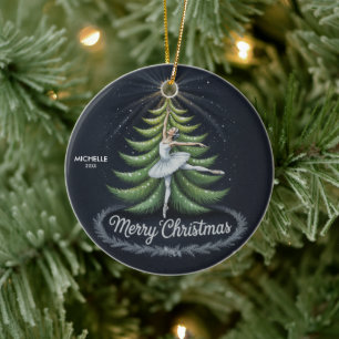 Persoonlijke Kerstbal ballet Ballerina danseres    Keramisch Ornament