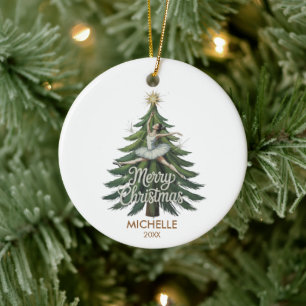 Persoonlijke Kerstbal ballet Ballerina danseres    Keramisch Ornament