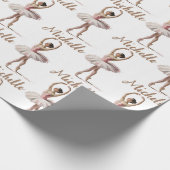 Persoonlijke Kerstbal balletdanseres Cadeaupapier (Hoek)