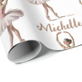 Persoonlijke Kerstbal balletdanseres Cadeaupapier (Rol Hoek)