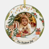 Persoonlijke Kerstbal | Foto Aandenken Keramisch Ornament (Voorkant)
