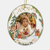 Persoonlijke Kerstbal | Foto Aandenken Keramisch Ornament (Links)