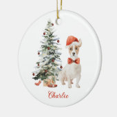 Persoonlijke Kerstbal Jack Russell-hond Keramisch Ornament (Links)