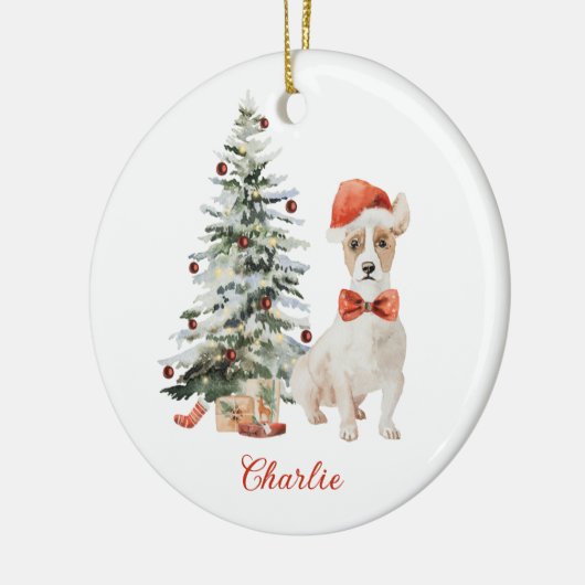 Persoonlijke Kerstbal Jack Russell-hond Keramisch Ornament (Links)