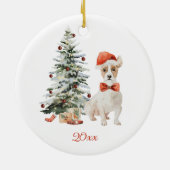 Persoonlijke Kerstbal Jack Russell-hond Keramisch Ornament (Achterkant)