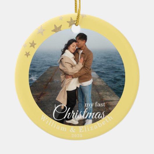 Persoonlijke Kerstbal Keramisch Ornament (Voorkant)